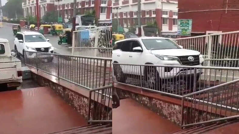 Lucknow: ट्रेन पकड़ने की जल्दबाजी में यूपी के पशुधन मंत्री धर्मपाल सिंह ने प्लेटफार्म के अंदर ही घुसा दी SUV कार