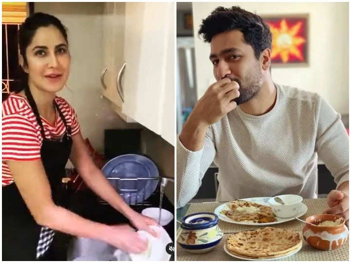 Vicky Kaushal Katrina Kaif Photos: शादी के बाद घर में बर्तन मांजते-खाना पकाते कैटरीना कैफ का वीडियो वायरल, मक्खन के साथ पराठे खाते दिखे विक्की कौशल  
