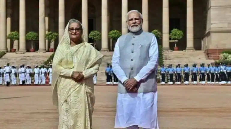 भारत बांग्लादेश ने आज PM नरेंद्र मोदी  भारत दौरे पर आई PM शेख हसीना