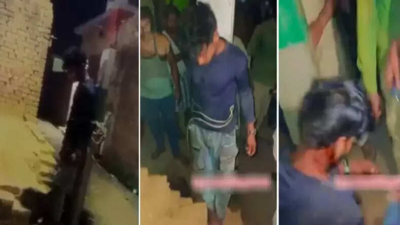 गोलगप्पे बेचने वाला प्रेमी आधी रात अपनी प्रेमिका से मिलने गया, गाँव वालों ने खम्बे से बांधकर पीटा 