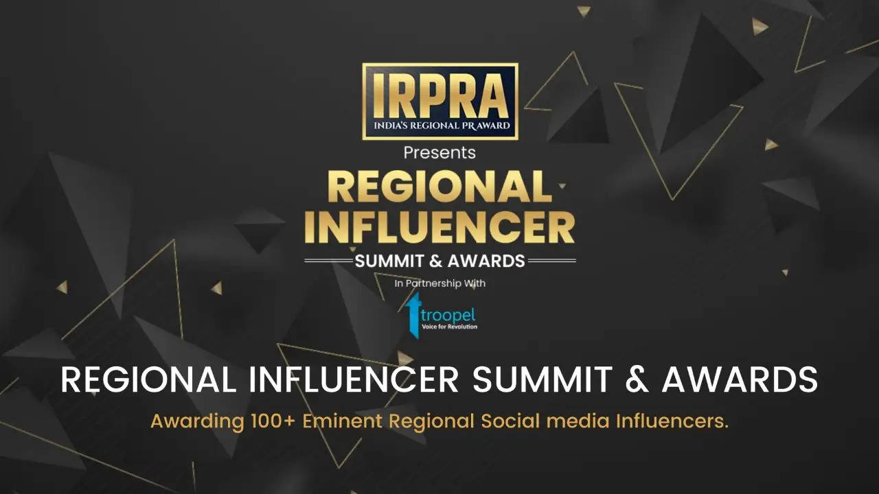 अब देश के सर्वश्रेष्ठ रीजनल सोशल मीडिया इन्फ्लुएंसर्स को मिलेगी नई पहचान  IRPRA ने रीजनल इन्फ्लुएंसर अवॉर्ड्स के लिए शुरू किए नामांकन