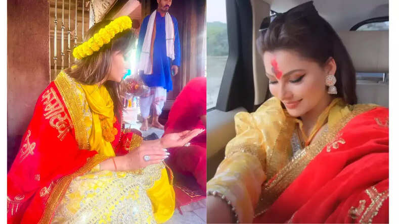 Actress Urvashi Rautela Performs Pooja At Guwahati Kamakhaya Temple As She Visits To Seek Blessings
