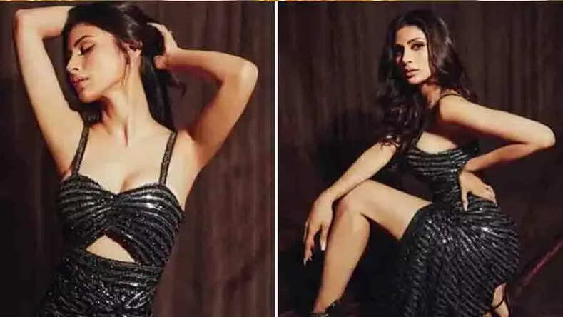  मौनी रॉय ने ब्लैक शिमरी थाई-हाई स्लिट ड्रेस में कातिल अदाओं से फैन्स के दिलों पर गिराई बिजलियां, देखिये फोटोज 