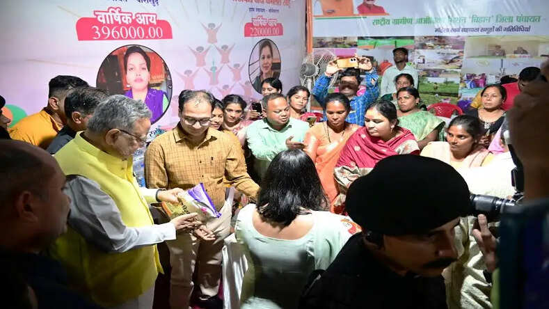 विधानसभा अध्यक्ष डॉ. रमन सिंह ने राज्योत्सव में बिहान के स्टॉल का किया गया अवलोकन