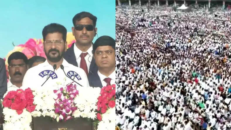 तेलंगाना के मुख्यमंत्री रेवंत रेड्डी और दलित नेता मल्लू भट्टी विक्रमार्क उपमुख्यमंत्री के रूप में ली शपथ